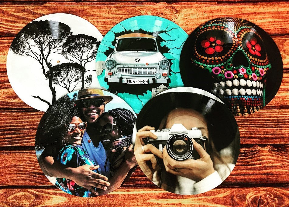 Five custom 10-inch picture discs